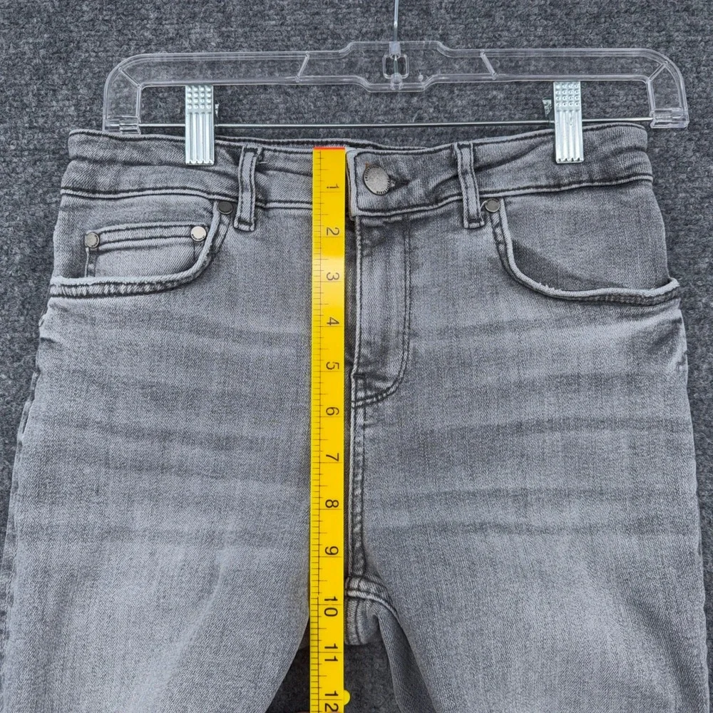 Zara Womens High Rise Skinny Jeans‎ Grey Raw Hem Size 6 EUR 38 MEX 28